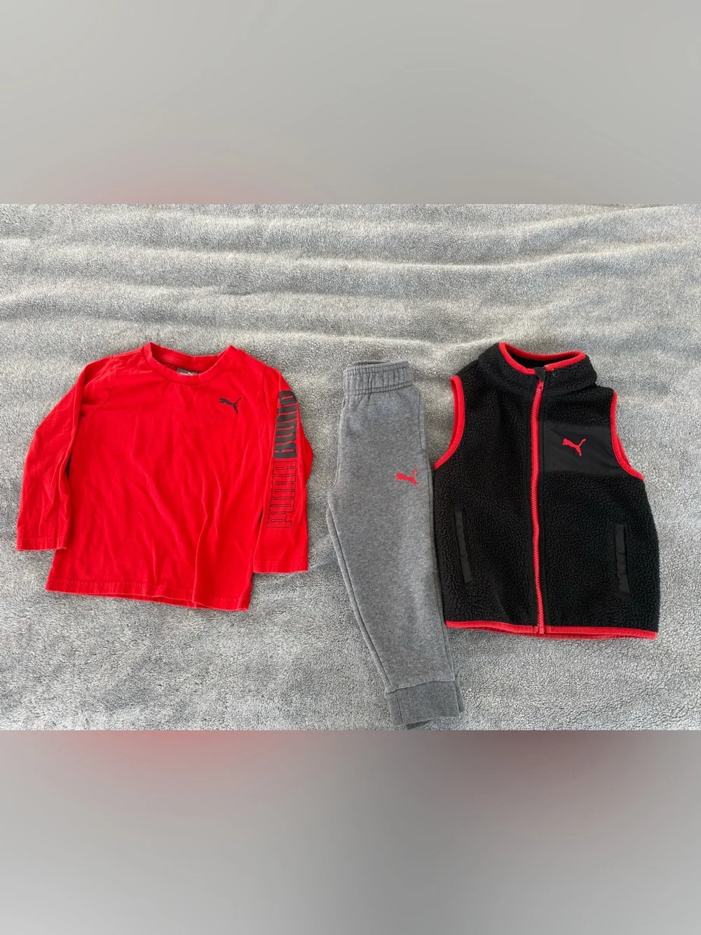 Puma 3 piece Top, Joggers & Fleece Vest - Picture 1 of 6